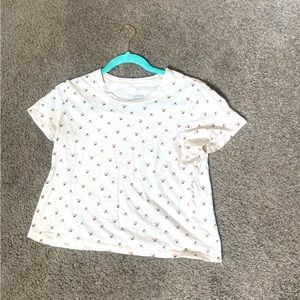 Cropped Flowered Shirt